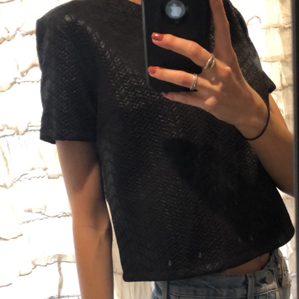 Forever 21 Top with leather effect pattern